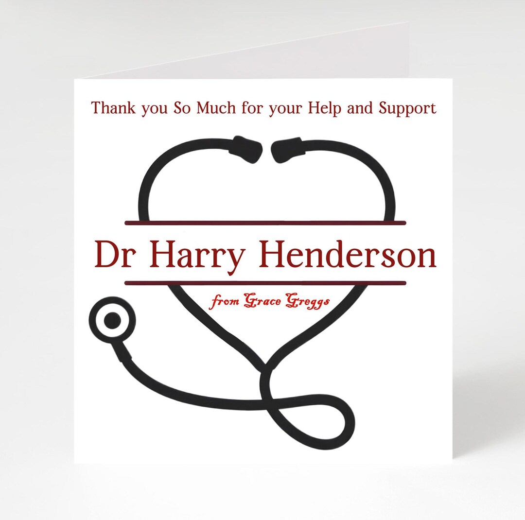 Personalised Thank You Card for Doctor, GP, Nurse, Surgeon, Dentist ...