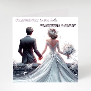 Personalised Wedding Day Card with Envelope 6"x6"