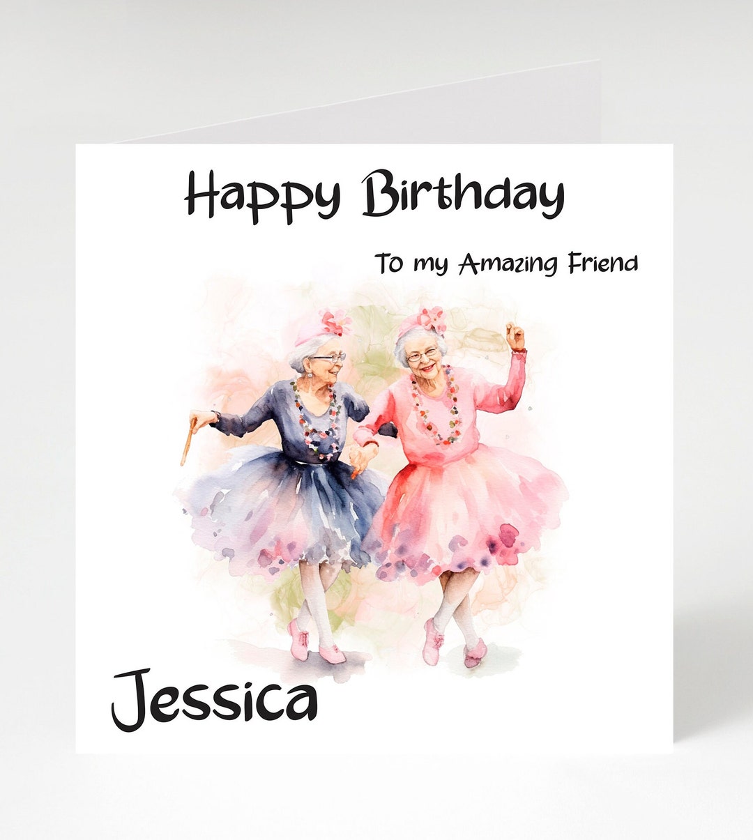 Funny Old Ladies Birthday Card: Personalised Bestie Card - Etsy UK