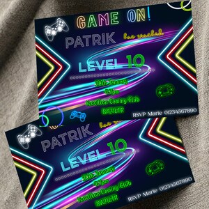 Personalised Gaming Birthday Party Invitations Video Game Party Invites