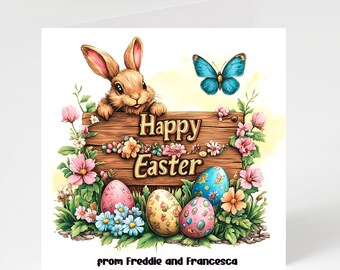 Happy Easter Set Cards, Personalised Pack of Easter Cards, Multipack Easter cards, Personalised Easter card