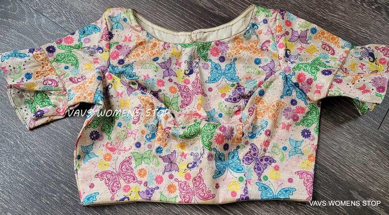 Exclusive Blouse Collection from Our House of VAVS !! Beautiful Butterfly Prints Stitched Blouse Size 36 extends to 42 !!!