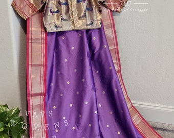 Semi Benarasi Paithani Soft Silk Designer Saree - Blouse Size 36 Extends To 42! Ready To Dispatch from Texas, USA! VAVS Womens Stop!