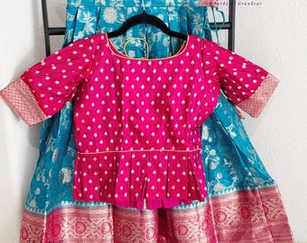 8 years to 9 years Girls Organza Lehenga Blouse! Ready to ship from Prosper, Texas by VAVS Womens Stop