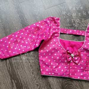 3/4 th Sleeves Benarasi Blouse 34 Extends To 40! Ready To Ship from Texas, USA! VAVS Womens Stop