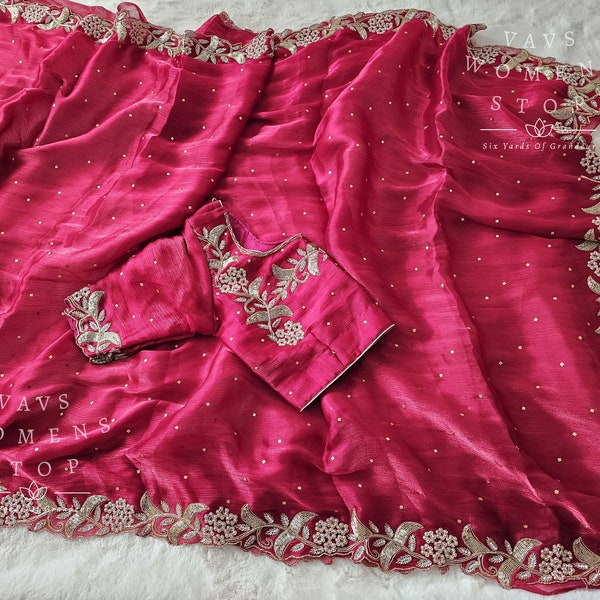 organza tie neck blouse