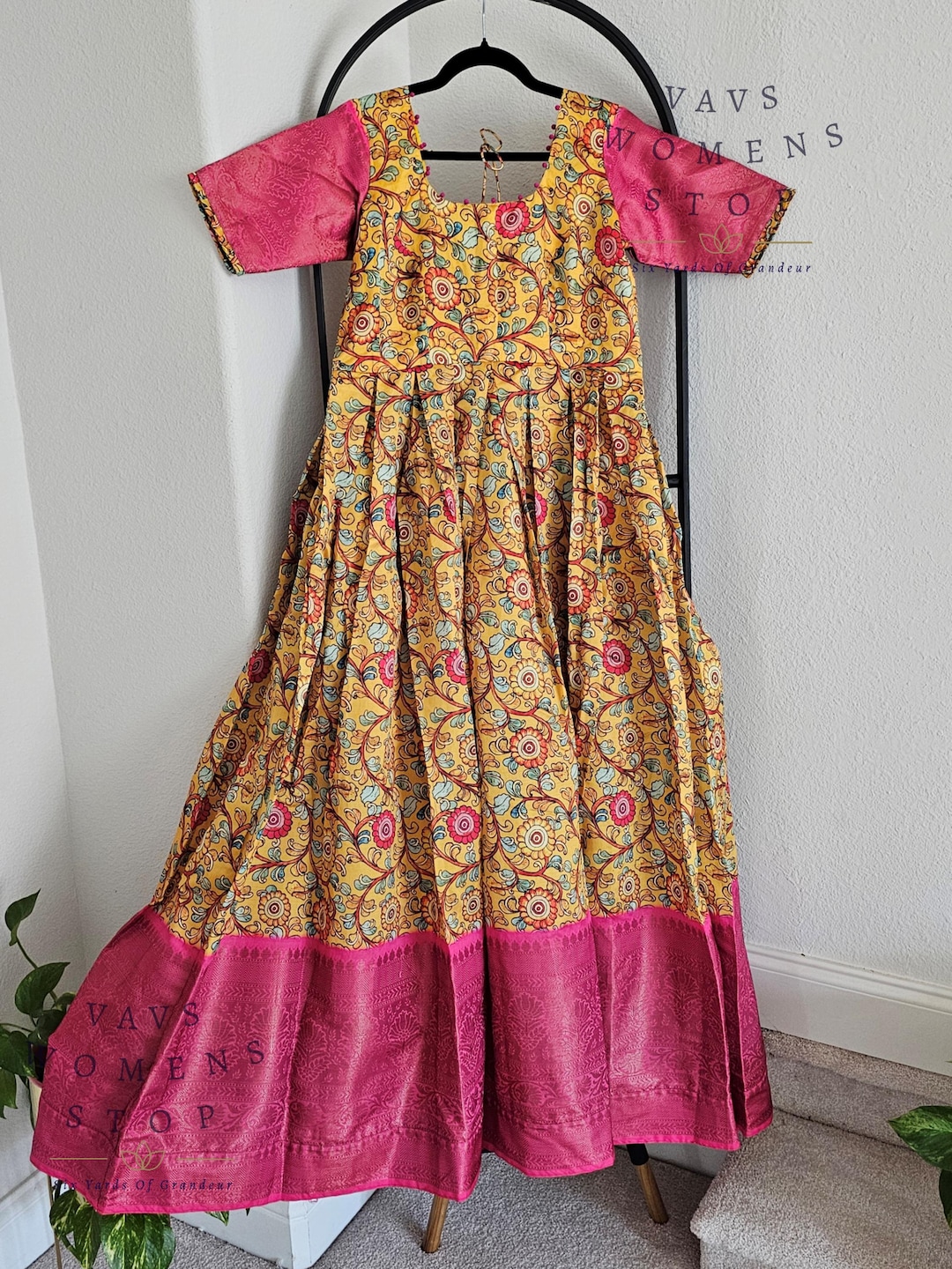 Customized Traditional Kalamkari Benarasi Silk Trending Long Frock Size XL! Ready To Ship from Texas, USA! Indian Traditional Long gowns! Customized Traditional Kalamkari Benarasi Silk Trending Long Frock Size XL! Ready To Ship from Texas, USA! Indian Traditional Long gowns!