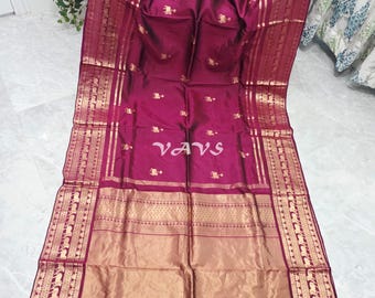 Pure Kanchi Pattu Pichwai Silk Saree, Maggam Stitched Blouse Size 40-46, Kanchipuram Handloom Wedding Bridal Saree