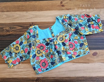Pure Chanderi Kalamkari Blouse size size 42 expandable upto 48. Ready to ship from Prosper, Texas by VAVS Womens Stop!