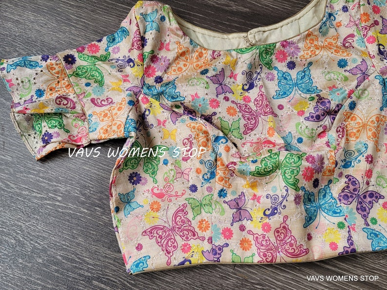 Exclusive Blouse Collection from Our House of VAVS !! Beautiful Butterfly Prints Stitched Blouse Size 36 extends to 42 !!!