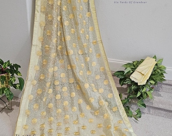 Lemon Yellow Shade Embroidered Organza Saree. Ready to ship from Prosper, Texas by VAVS Womens Stop