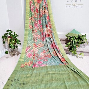 Size 34 extends to 40. Trending Chiffon Georgette Saree - Blouse. Ready to ship from Prosper, Texas by VAVS Womens Stop