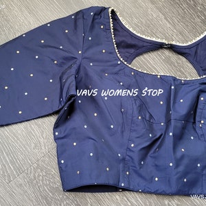 Exclusive Collection Of Blouses From House Of VAVS ! Designer Pure Benarasi Stitched Blouse Size 38 Extends to 44 ! Ships From USA !