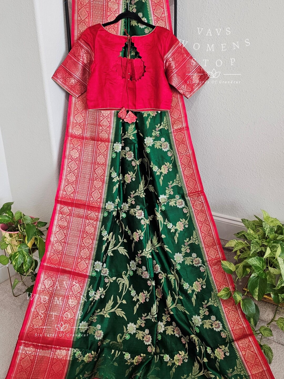 手織りの純チニヤシルクサリー - ブラウスサイズ38、44まで対応！VAVS