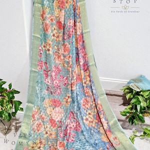 Size 34 extends to 40. Trending Chiffon Georgette Saree - Blouse. Ready to ship from Prosper, Texas by VAVS Womens Stop