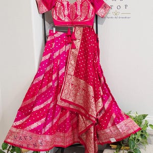 Size 36 extends to 42. Soft Benarasi Silk Lehenga Set - Munga Silk Duppata