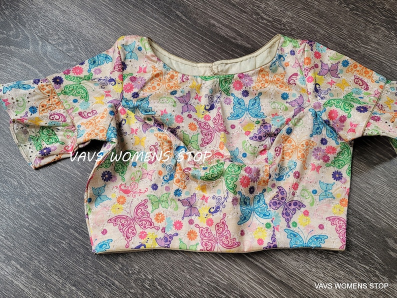 Exclusive Blouse Collection from Our House of VAVS !! Beautiful Butterfly Prints Stitched Blouse Size 36 extends to 42 !!!