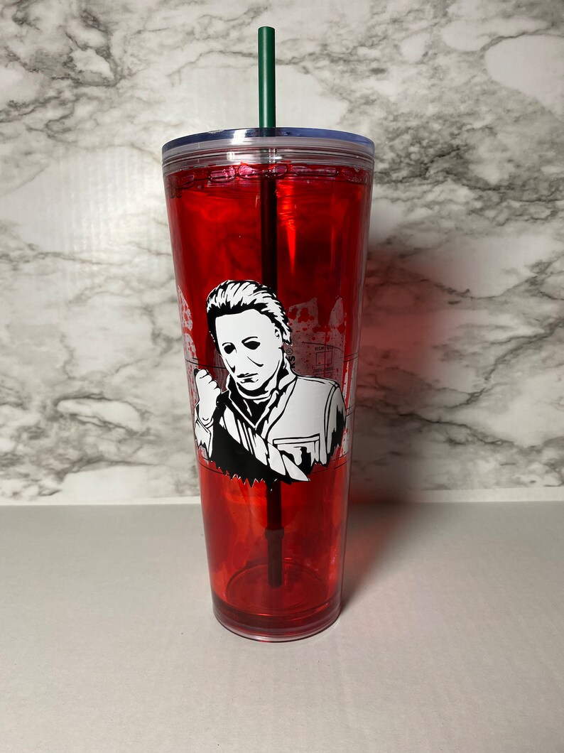 Michael Myers Tumbler Blood Drip Snowglobe Tumbler Custom Etsy