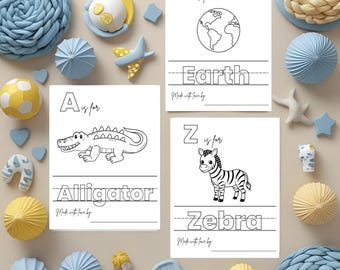 Lemon Baby Shower Guest Book Alternative: ABC Coloring Pages (PDF Download