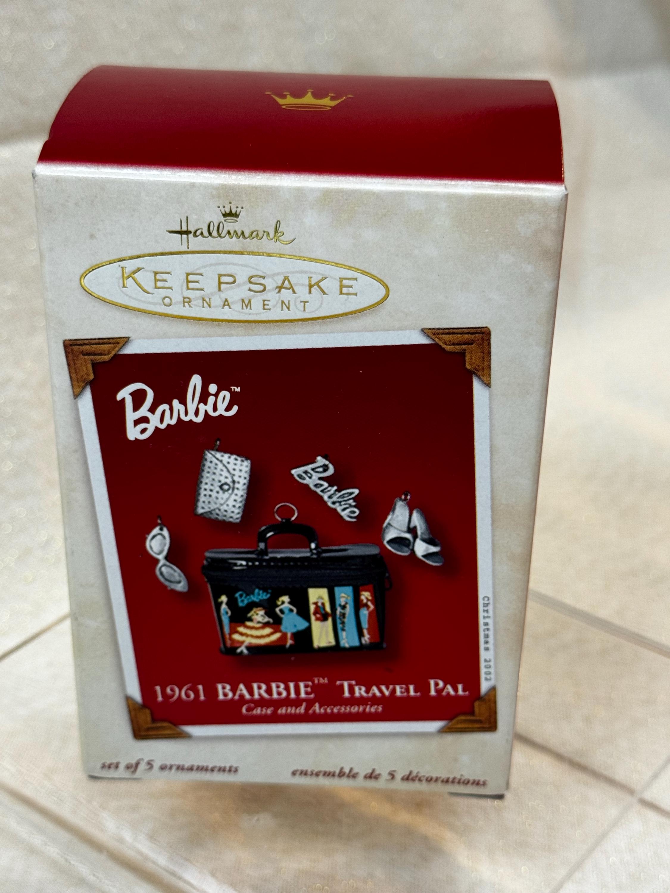 1999 Hallmark Travel Case & Debut Barbie Miniature Ornament Set - 2 Piece Collectible