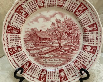 1975 9”calendar plate with Zodiac signs by Alfred Meakin, England