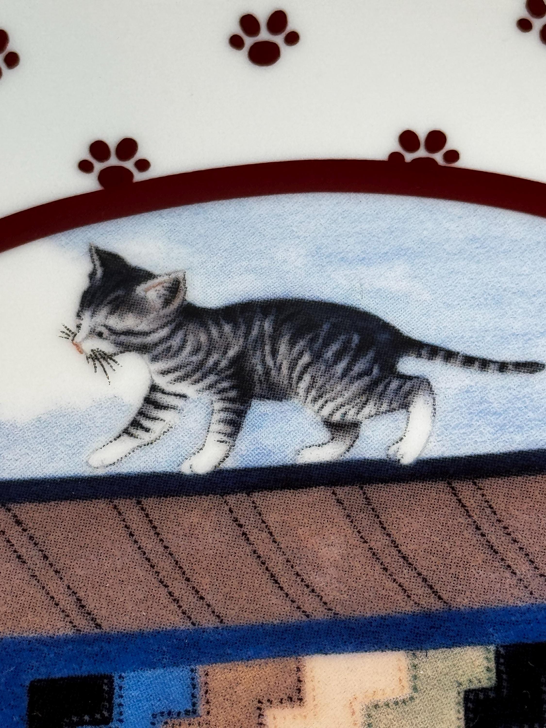 1988 Cat Plate by Lowell Herero Vandor Made in Japan, Kitten on a