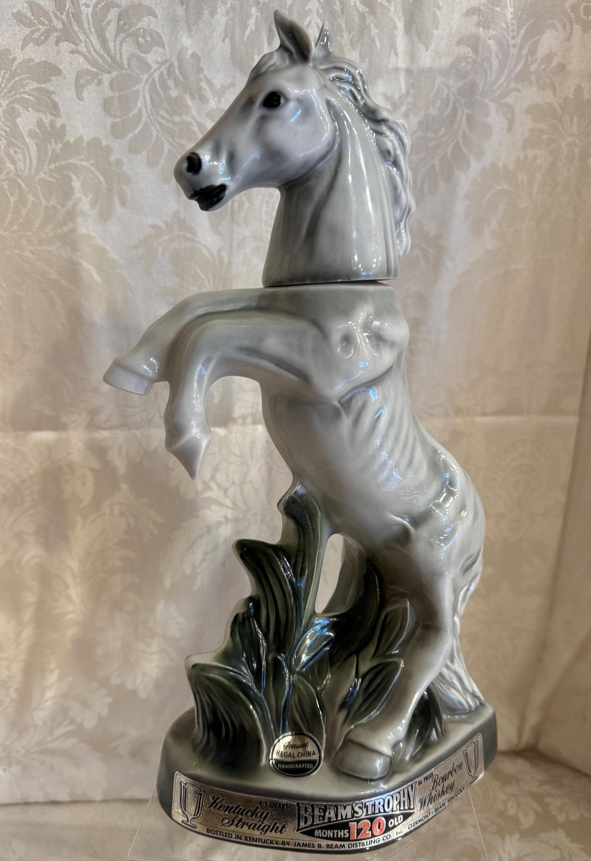Jim Beam 1962 Rearing White/gray Horse Decanter, About 13” Tall - Etsy