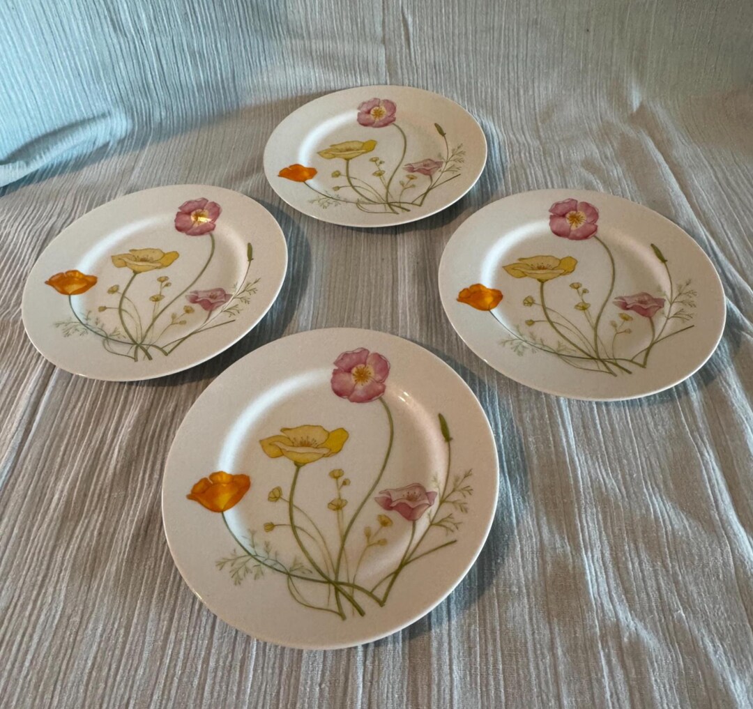 Bone China Genevieve Freres Tea Porcelain Bowl Plate Pair Set