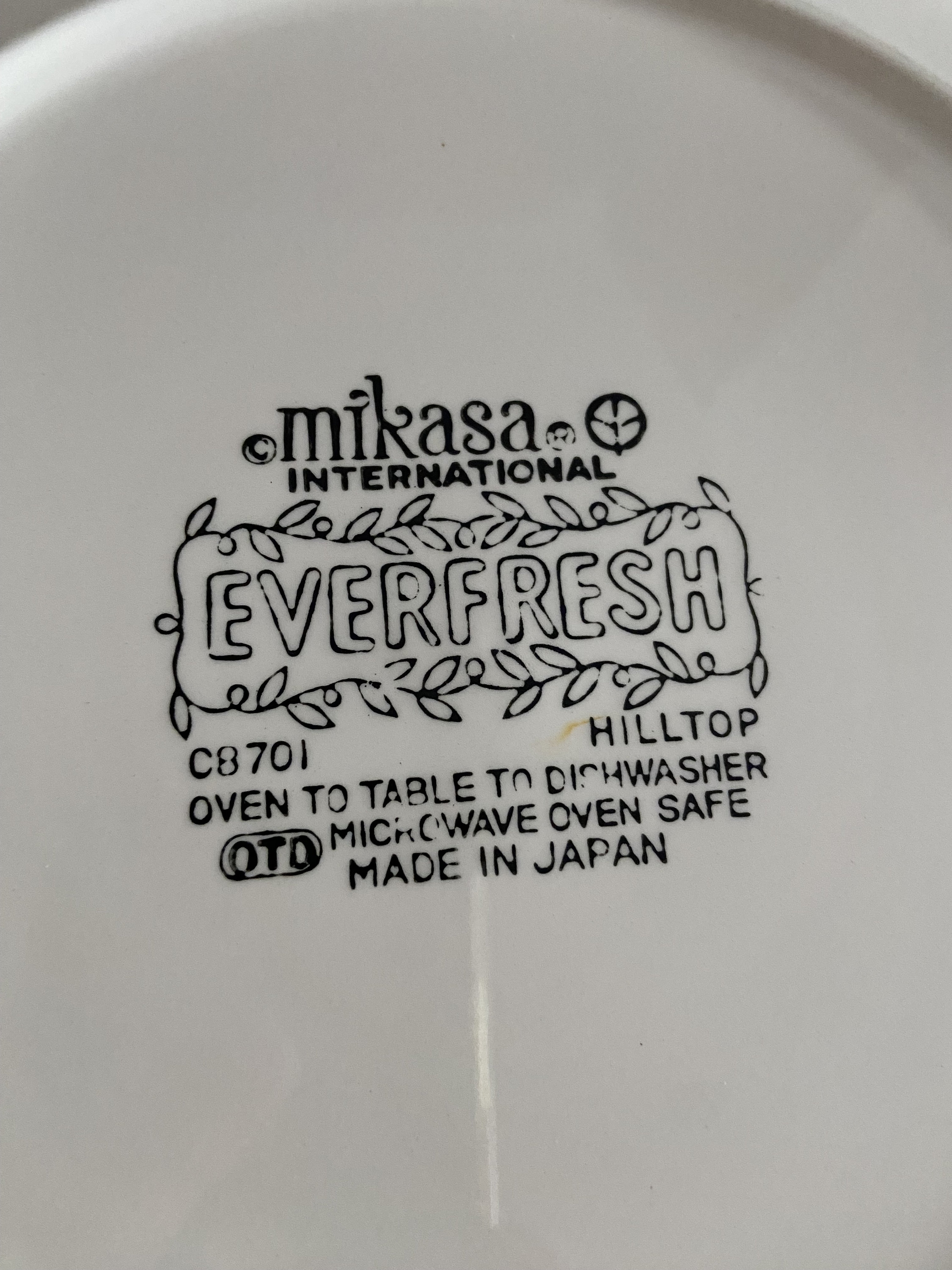 Mikasa International Everfresh Hilltop 1970s 2 Dinner Plates and 1