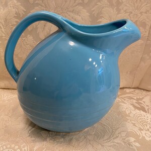 VTG Marcrest Blue ceramic tilt ball pitcher with ice lip