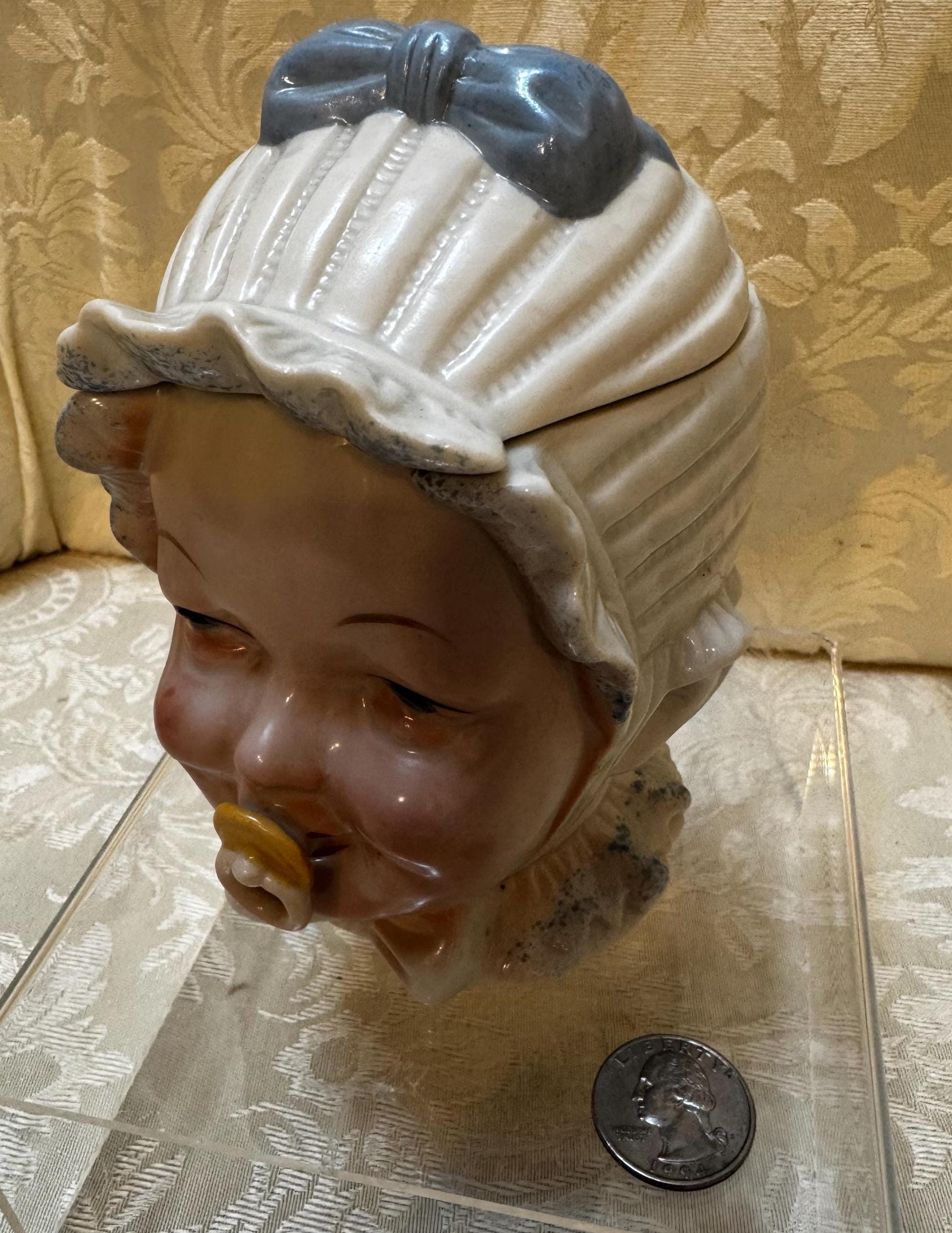 Porcelain Pacifiers Antique German Porcelain Realistic Looking Baby's Head Sucking a ...