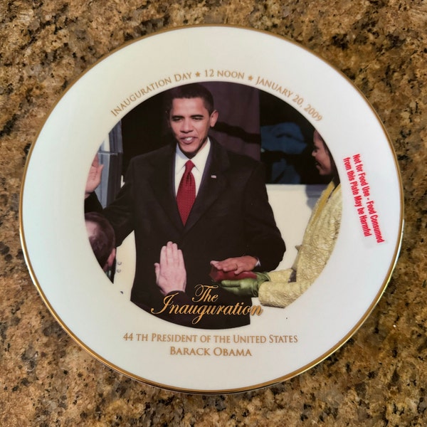 The Inauguration of Obama, our 44th president, 8” Commemorative plate by The American Historic Society