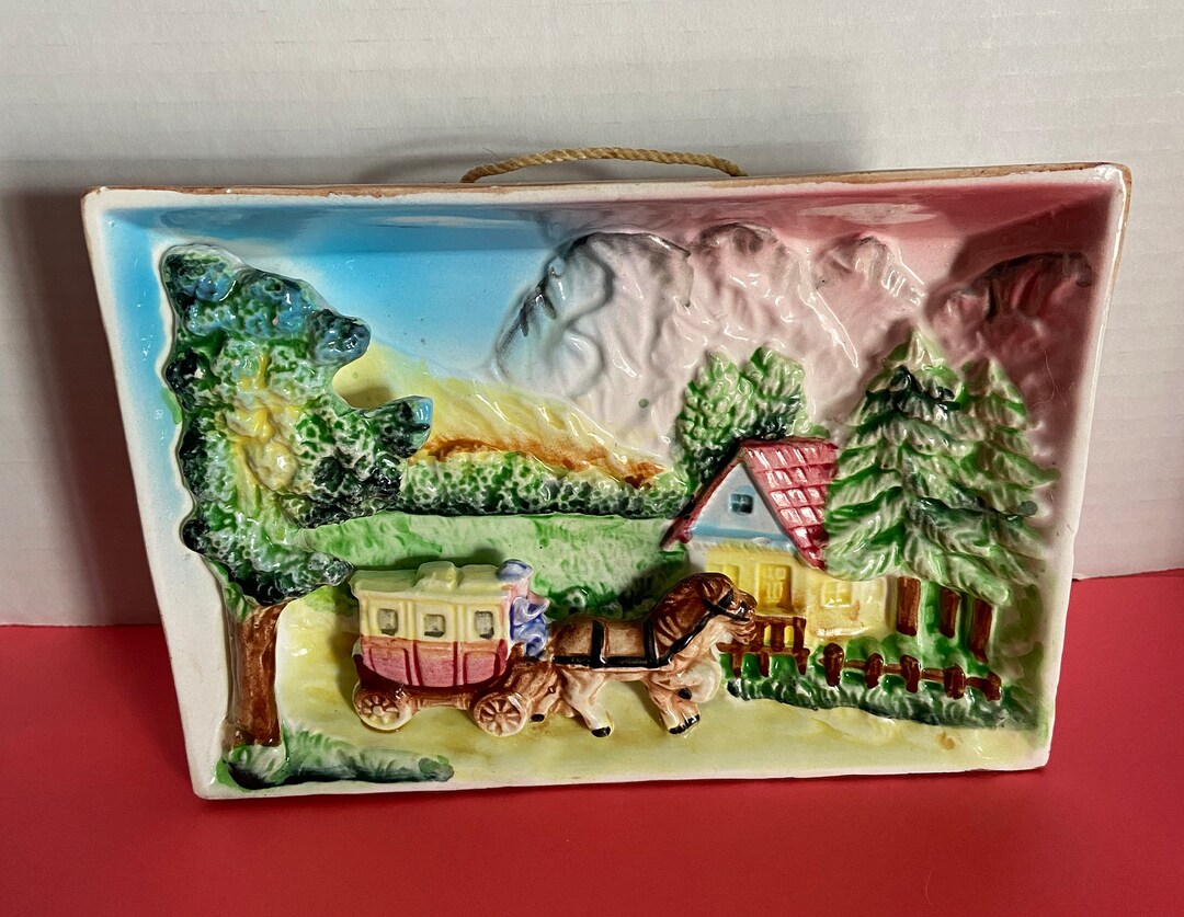 Vintage Made in Japan Ceramic Shadow Box 7.5x5.5 Etsy