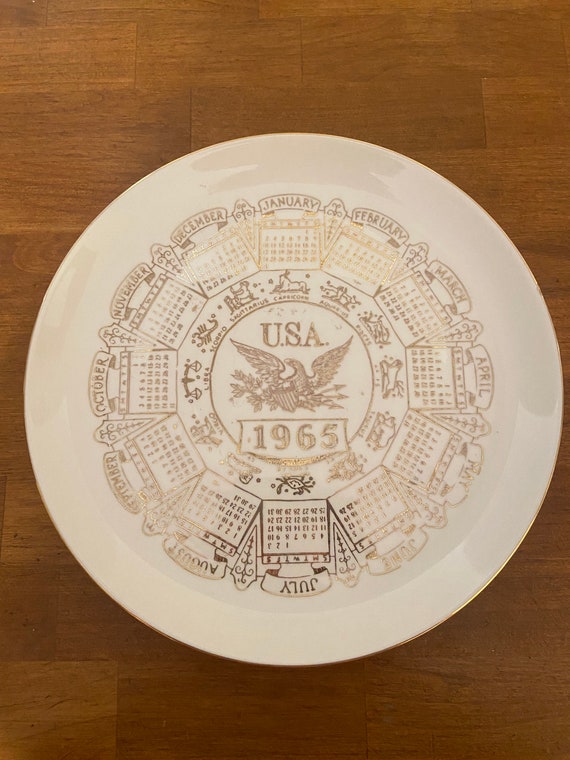 1965 Calendar Plate - Etsy