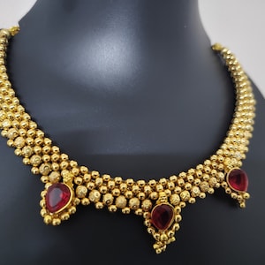 Traditional Thushi Necklace. Indian Kolhapuri Thushi Necklace, Maharashtrian Jewellery