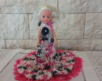 Crocheted doll dress, formal doll wardrobe, girl gifts