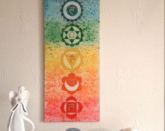 7 Chakra Banner Original Design and Hand Painted in Acrylic