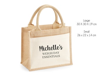 Personalised Weigh Day Bag / Personalised Jute Bag /  Eco Friendly Personalised