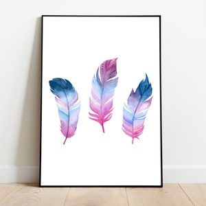 Purple Feathers Poster