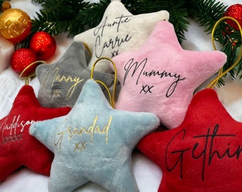 Personalised Velvet Christmas Star | Tree Hanging Ornament