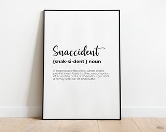 Snaccident Professional Print A3/A4, Home decor, Kitchen Print, Wall Art