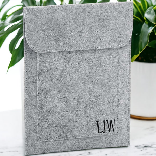 Personalised Grey Felt Tablet Sleeve / Custom Tablet Sleeve / iPad/Samsung Galaxy/Kindle/Media Pad Sleeve