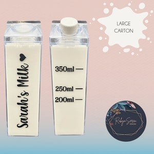 Personalised Milk Allowance Bottle / Custom Measurement Bottle Large Carton