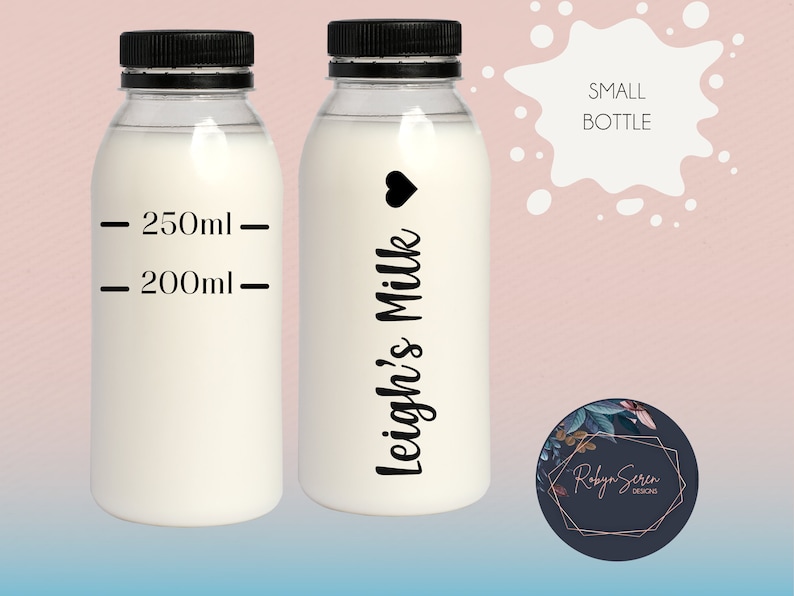 Personalised Milk Allowance Bottle / Custom Measurement Bottle Small Bottle