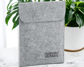 Personalised Grey Felt Tablet Sleeve / Custom Tablet Sleeve / iPad/Samsung Galaxy/Kindle/Media Pad Sleeve