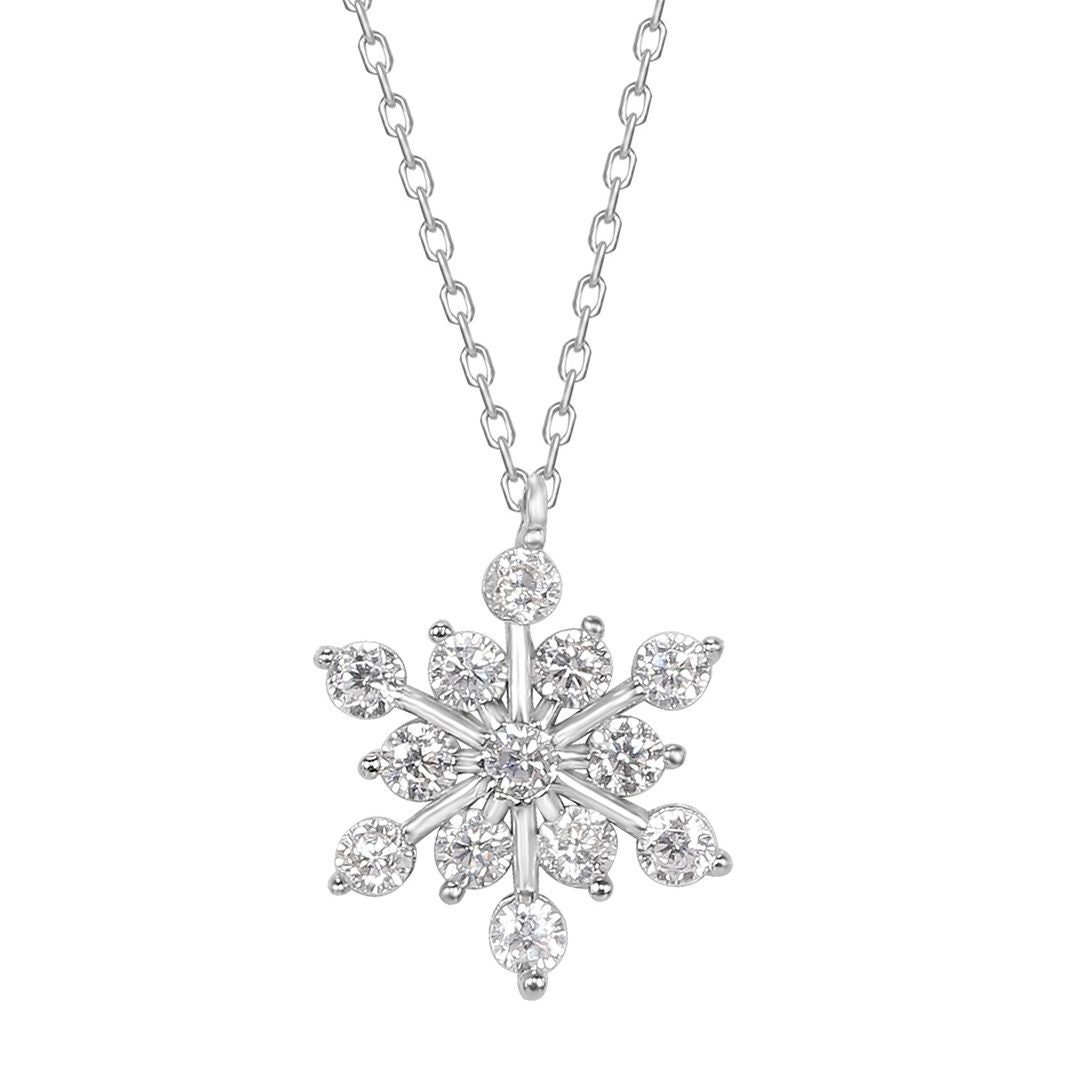 Silver Snowflake Necklace Silver Christmas Gift Winter - Etsy