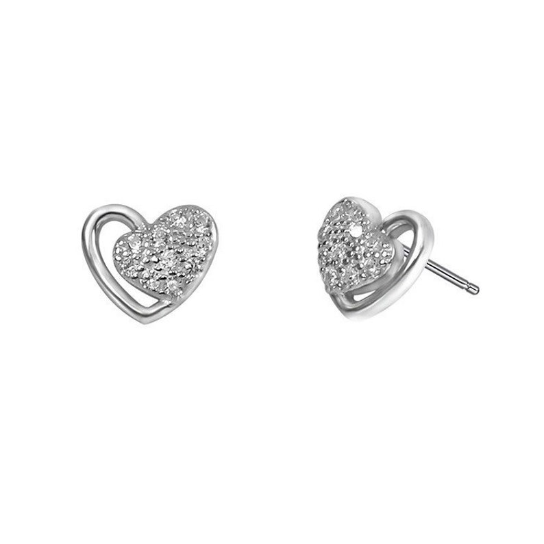 Asymmetrical Pave Heart Pair \u2013 Mom /& Daughter half framed with gentle clean heart line Asymmetrical sparkling pave heart