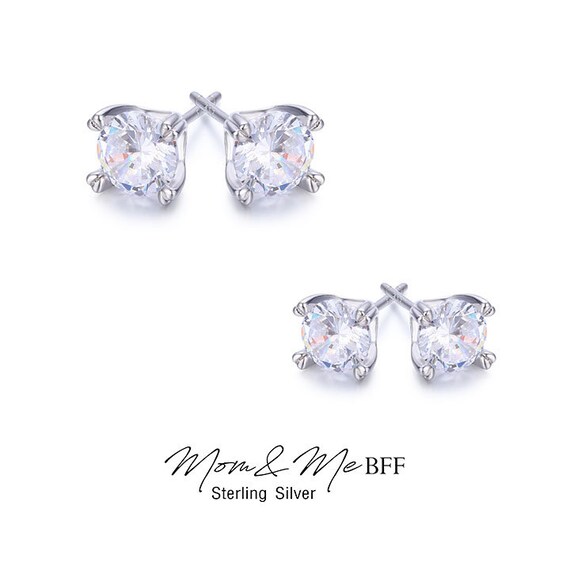 Mother Daughter Earring Set Solitaire 