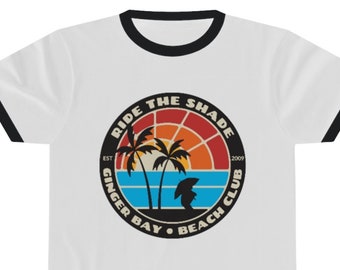 Ginger Bay Beach Club Ringer Tee | Funny Shirt For Gingers | Tshirt for Red Hair | Cute Summer Shirt | Redhead Shirt | Ginger Gift |