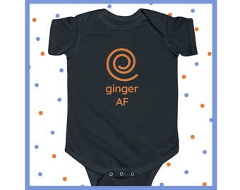 Ginger AF | Funny Onesie For Ginger | Red Hair Baby Gift | Cute Outfit for Redhead Infant | Baby Shower Gift for Redhead